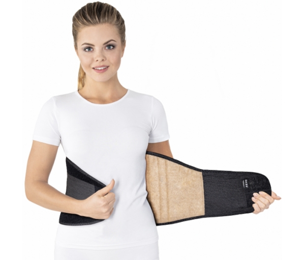 Бандаж зігріваючий підтримуючий вовняний, 4 ребра жорсткості, Торос Груп Тип 219 (чорний)