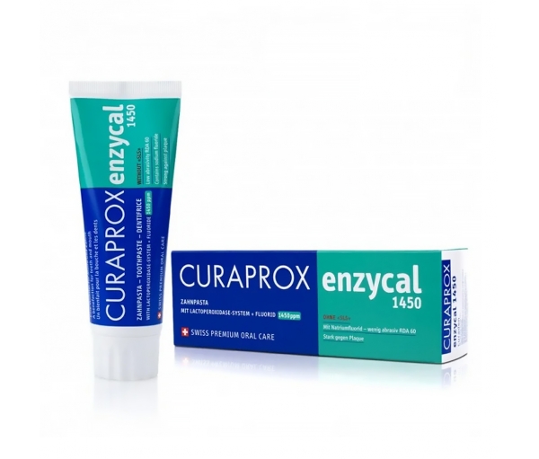 Зубная паста ферментная с фтором Curaprox Enzycal 1450, 75 мл
