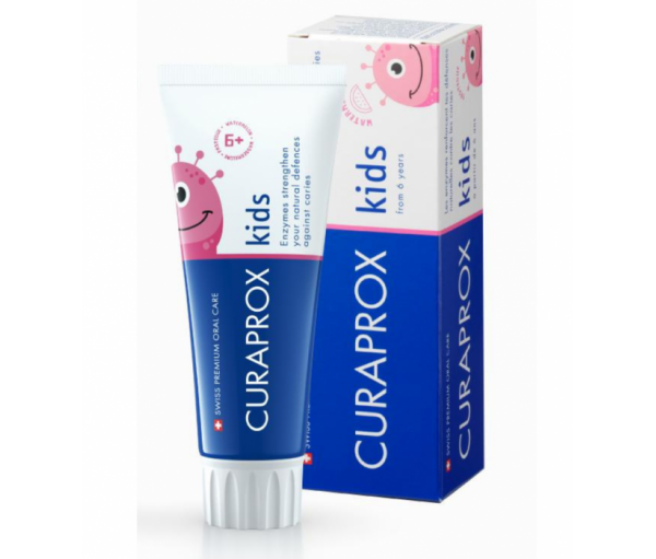 Детская зубная паста (от 6 лет) с фтором Curaprox Kids со вкусом арбуза, 60 мл