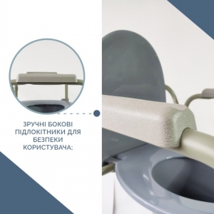 Стілець туалетний складаний сталевий регульований по висоті Doctor Life 12627 