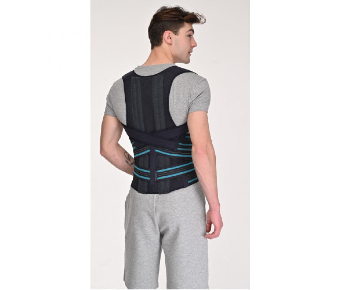 Корректор осанки ортопедический усиленный ОТ-1В-У COMFORT Реабилитимед, графитовый
