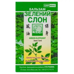 Бальзам "Зелений слон" (при простудних захворюваннях) Fito Pharma, 5 мл Бальзам "Зелений слон" (при простудних захворюваннях) Fito Pharma, 5 мл