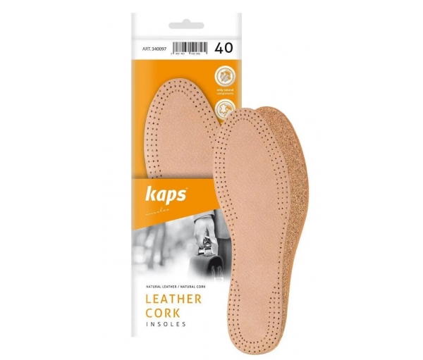 Кожаные стельки с пробковым деревом Kaps Leather Cork