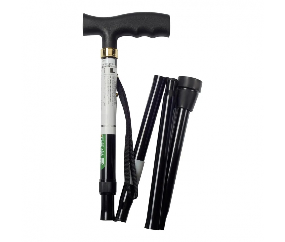 Трость складная с Т-образной ручкой регулируемая по высоте Nova B3050/В004 черная Трость складная с Т-образной ручкой регулируемая по высоте Nova B3050/В004 черная