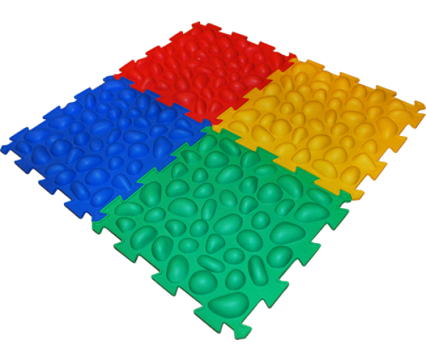 Коврик массажный с эффектом морской гальки "Пазлы" (4 элемента) Ortek