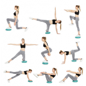 Балансировочная подушка массажная D 33см надувная с насосом 10401 Ortek