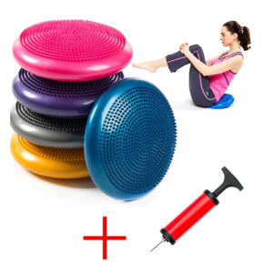 Балансировочная подушка массажная D 33см надувная с насосом 10401 Ortek