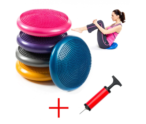 Балансировочная подушка массажная D 33см надувная с насосом 10401 Ortek Балансировочная подушка массажная D 33см надувная с насосом 10401 Ortek