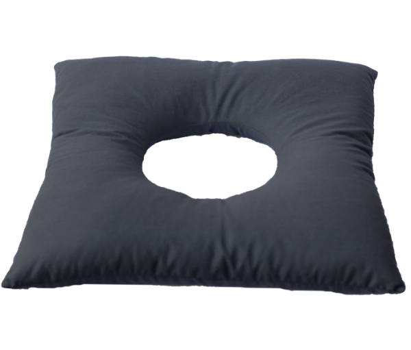 Ортопедическая ректальная подушка с гречкой с отверстием 40х40 см серая Olvi 10188