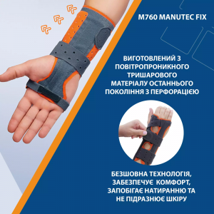 Жорсткий ортез променево-зап'ясткового суглоба Manutec Fix арт. M760 Orliman