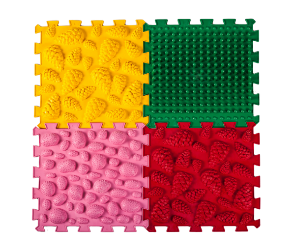 Коврик массажный "Пазлы Микс" (4 элемента) 07789 Ortek