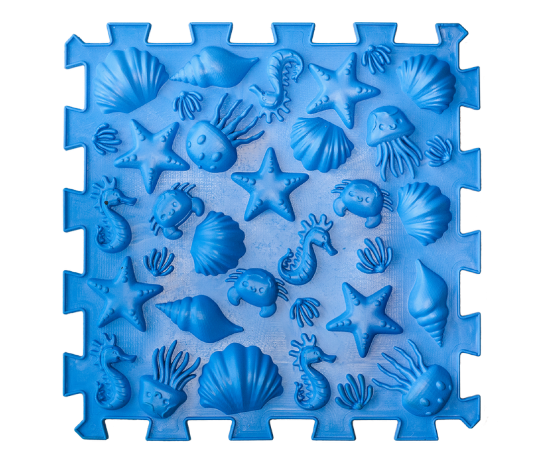 Коврик массажный "Пазлы Микс" Морской (1 элемент) 09688 Ortek