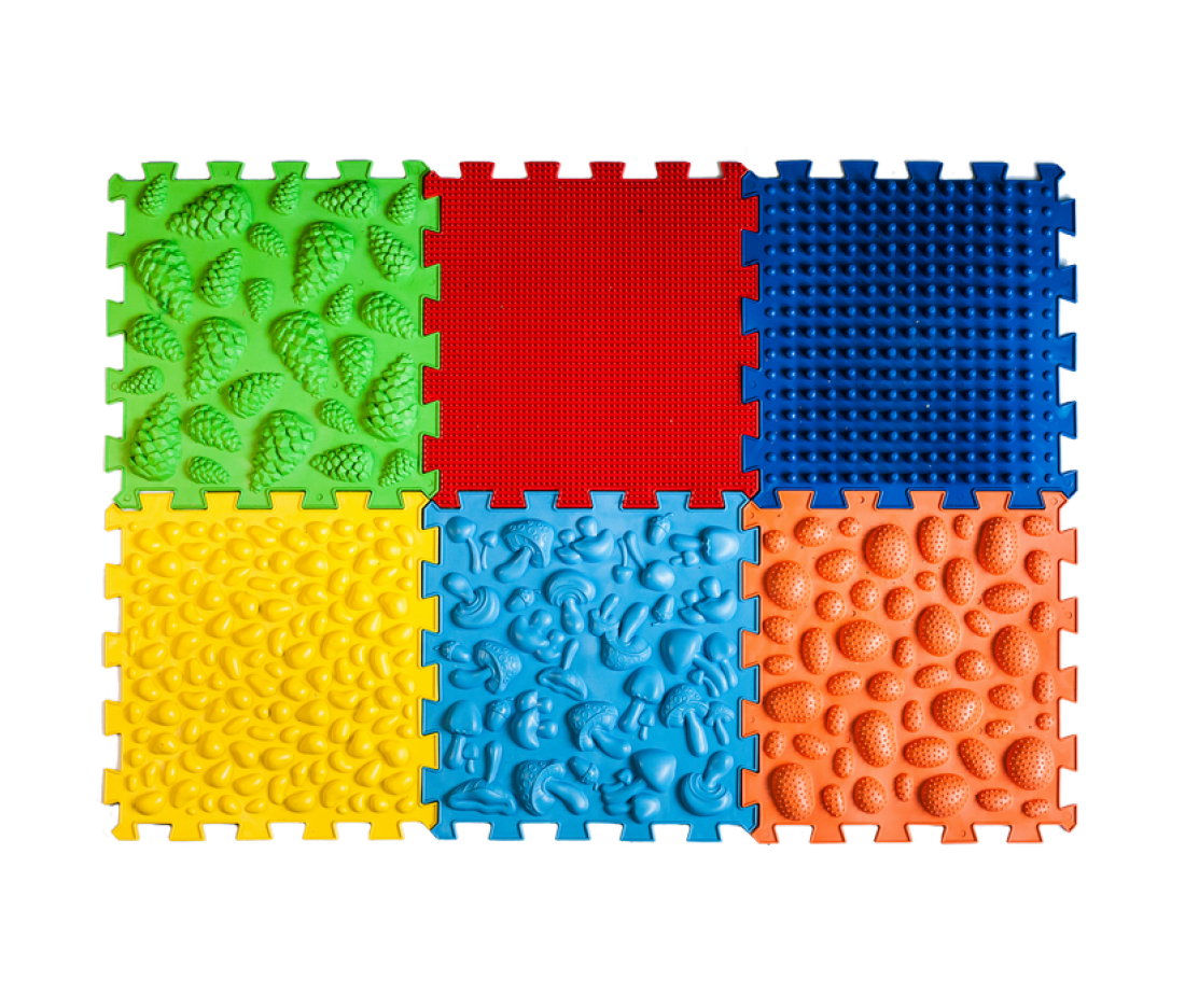 Коврик массажный "Пазлы Микс" (6 элементов) 07790 Ortek