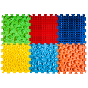 Коврик массажный "Пазлы Микс" (6 элементов) 07790 Ortek