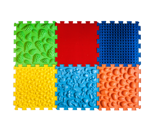 Коврик массажный "Пазлы Микс" (6 элементов) 07790 Ortek