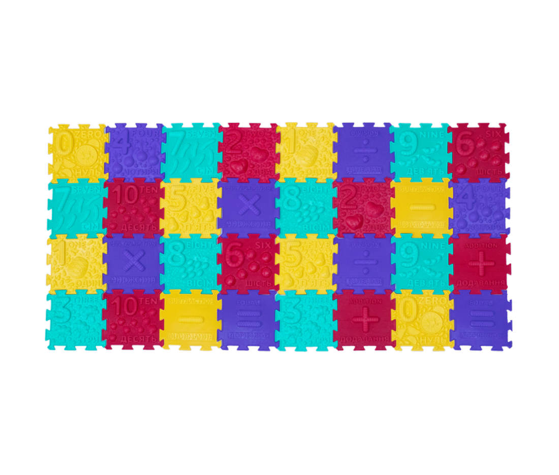 Массажный коврик Пазлы "Математика" (32 элемента) 10121 Ortek