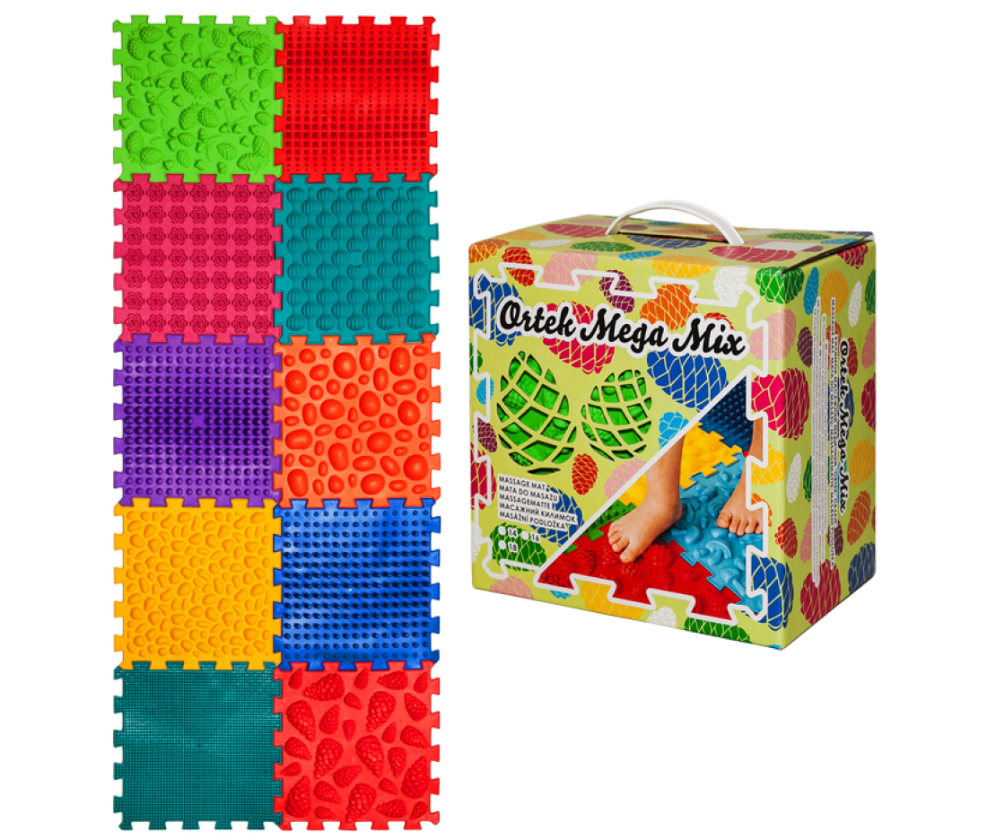 Коврик массажный "Пазлы Микс" (10 элементов) 09428 Ortek
