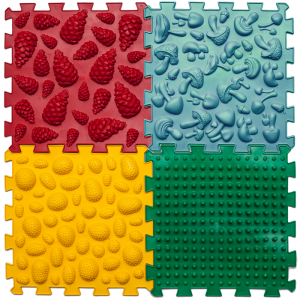 Коврик массажный "Пазлы Микс" (4 элемента) 07789 Ortek