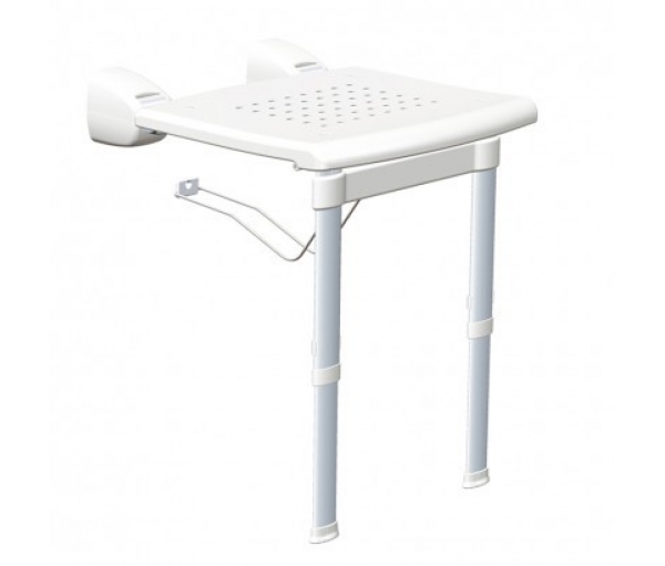 Откидное сиденье для душа на ножках с настенным креплением KING-PWSL-00