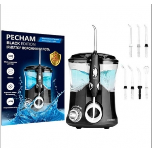 Іригатор для ротової порожнини Pecham Professional White/Black Edition, 7 насадок