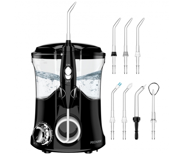 Ирригатор для полости рта Pecham Professional White/Black Edition, 7 насадок