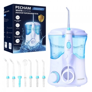 Іригатор для ротової порожнини Pecham Professional White/Black Edition, 7 насадок