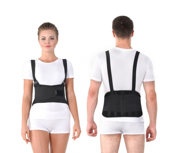 Бандаж поддерживающий жесткий (для поднятия тяжестей), Торос Груп Тип 216 (черный)