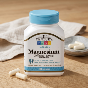 Магній гліцинат для нервової системи 21st Century Magnesium Glycinate 200 mg 90 капсул