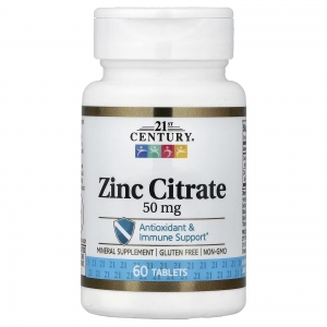 Цинк цитрат 21st Century Zinc Citrate 50 mg 60 таблеток
