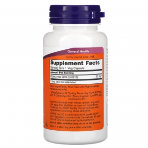 Коензим (вироблення клітинної енергії) Now Foods CoQ10 30 mg (120 капсул)