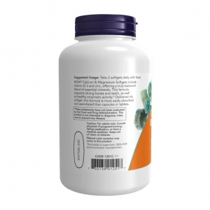 Комплекс кальцію та магнію з вітаміном D3 та цинком, Now Foods Calcium & Magnesium + D3 (120 капсул)