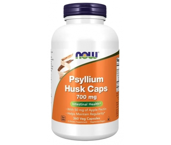 Шелуха семян подорожника для здоровья кишечника Psyllium Husk Caps 700 mg Now Foods (360 капсул)