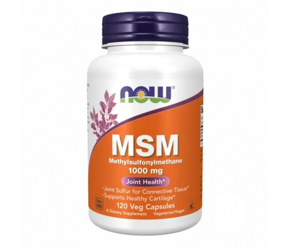 Метилсульфонілметан (МСМ) для зменшення болю в суглобах, Now Foods MSM 1000 mg (120 капсул)