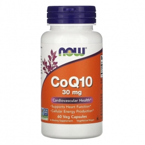Коензим (вироблення клітинної енергії) Now Foods CoQ10 30 mg (60 капсул)