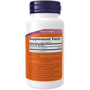 Коензим (вироблення клітинної енергії) Now Foods CoQ10 30 mg (60 капсул)