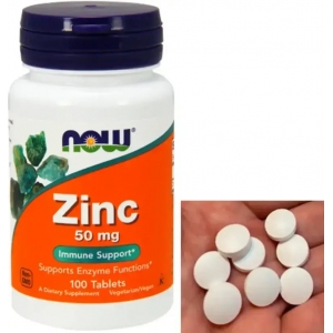 Біодобавка Цинк Now Foods Zinc 50 mg (100 таблеток)