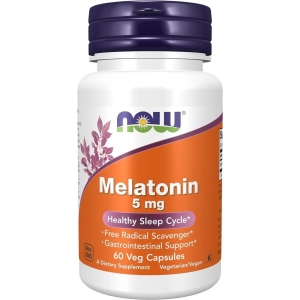 Мелатонін для здорового сну, Now Foods Melatonin 5 mg (60 капсул)