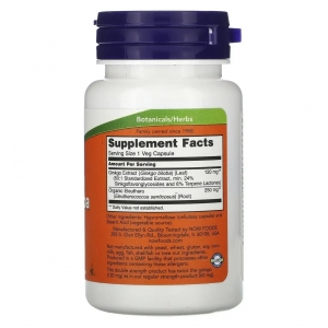Гінкго Білоба для нормальної діяльності мозку, Now Foods Ginkgo Biloba 120 mg (100 капсул) Гінкго Білоба для нормальної діяльності мозку, Now Foods Ginkgo Biloba 120 mg (100 капсул)