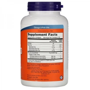 Омега-3, риб'ячий жир Now Foods Omega-3 Fish Oil 1000 mg (200 капсул)