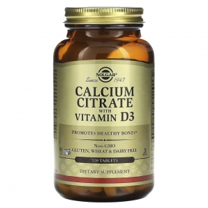 Цитрат кальцію з вітаміном D3, Solgar Calcium Citrate (120 таблеток)