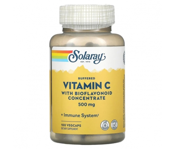 Вітамін С з біофлавоноїдами, Solaray Vitamin C with Bioflavonoid 500 mg (100 капсул) Вітамін С з біофлавоноїдами, Solaray Vitamin C with Bioflavonoid 500 mg (100 капсул)