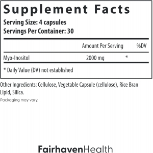 Міо-інозитол для гормонального балансe Fairhaven Health Myo-Inositol (120 капсул)