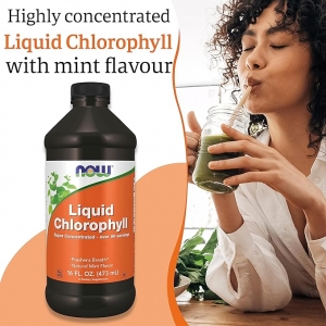 Рідкий хлорофіл для очищення організму, Now Foods Liquid Chlorophyll Mint, 473 мл