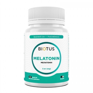 Мелатонін для здорового сну Biotus Melatonin 5 mg 60 капсул Мелатонін для здорового сну Biotus Melatonin 5 mg 60 капсул
