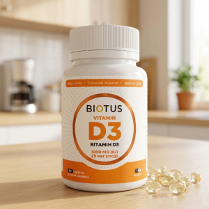 Вітамін D3 для здоров'я кісток та зубів Biotus Vitamin D3 25 мкг 1000 МО 60 капсул Вітамін D3 для здоров'я кісток та зубів Biotus Vitamin D3 25 мкг 1000 МО 60 капсул
