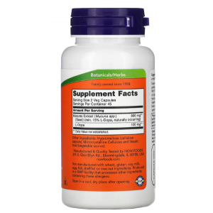 Мукуна пекуча, нейромедіатор, Now Foods Dopa Mucuna (90 капсул)