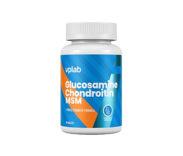 Глюкозамін та хондроїтин з MСM для здоров'я суглобів, VPlab Glucosamine & Chondroitin & MSM (90 таблеток)