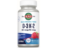 Витамин D3 + K2 KAL Vitamin D-3 K-2 Raspberry 30 mcg/45 mcg (60 таблеток)