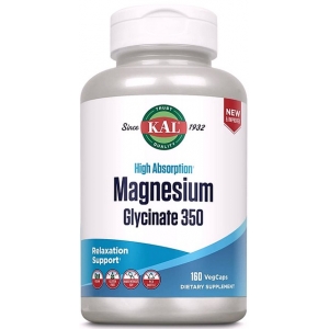 Магній гліцинат з високою абсорбцією KAL Magnesium Glycinate 350 mg (160 капсул)
