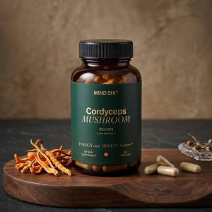 Гриб Кордицепс для енергії та витривалості Mind Shi Cordyceps Mushroom 1000 mg 60 капсул